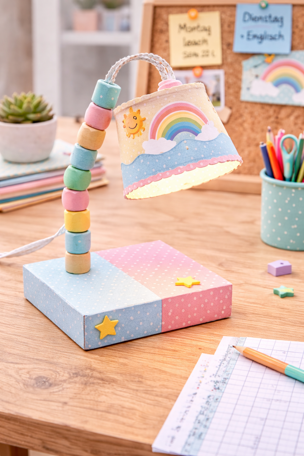 DIY Schreibtischlampe (Kinderzimmer-Look)