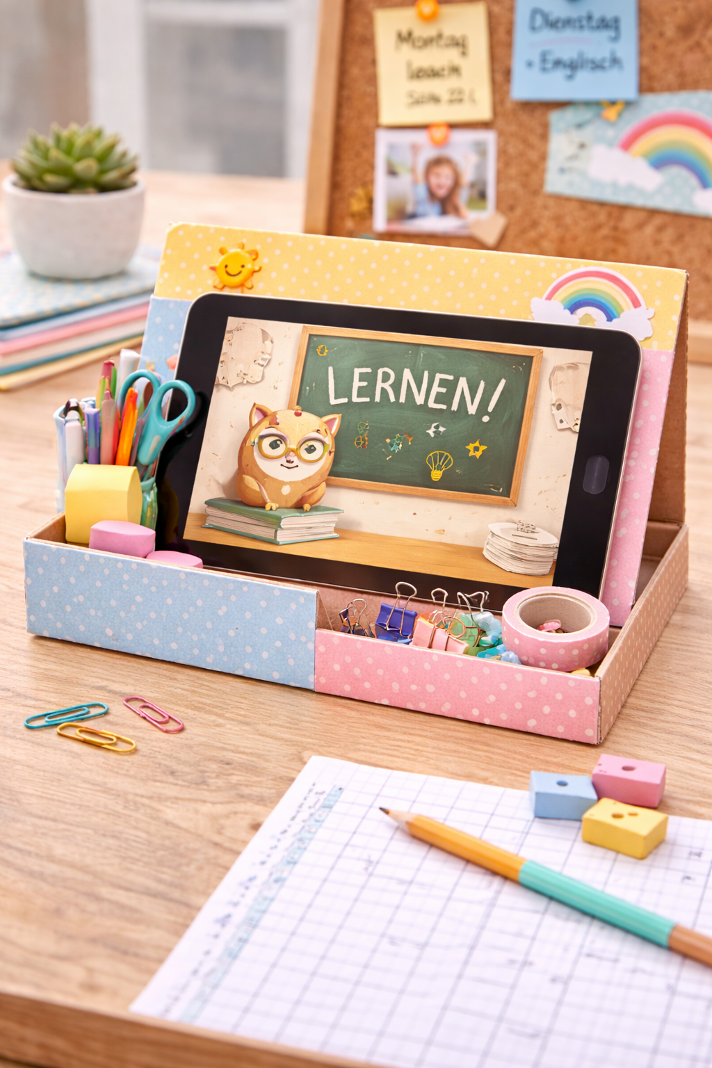 DIY Tablet- oder Buchständer aus Karton