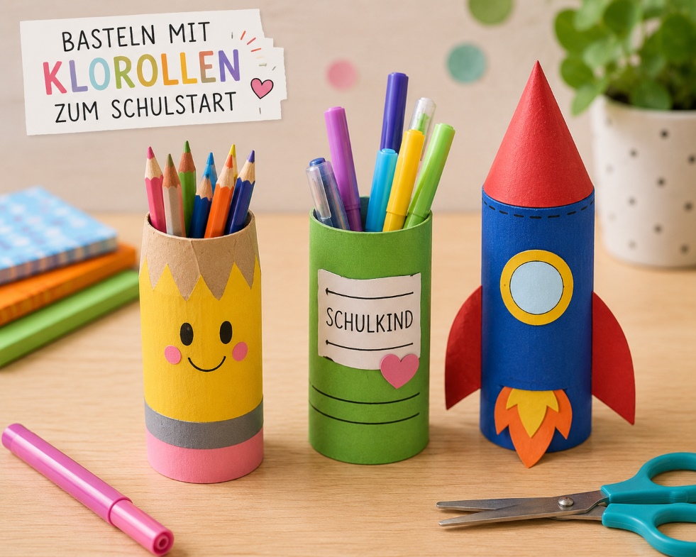 Basteln mit Klorollen zum Schulstart