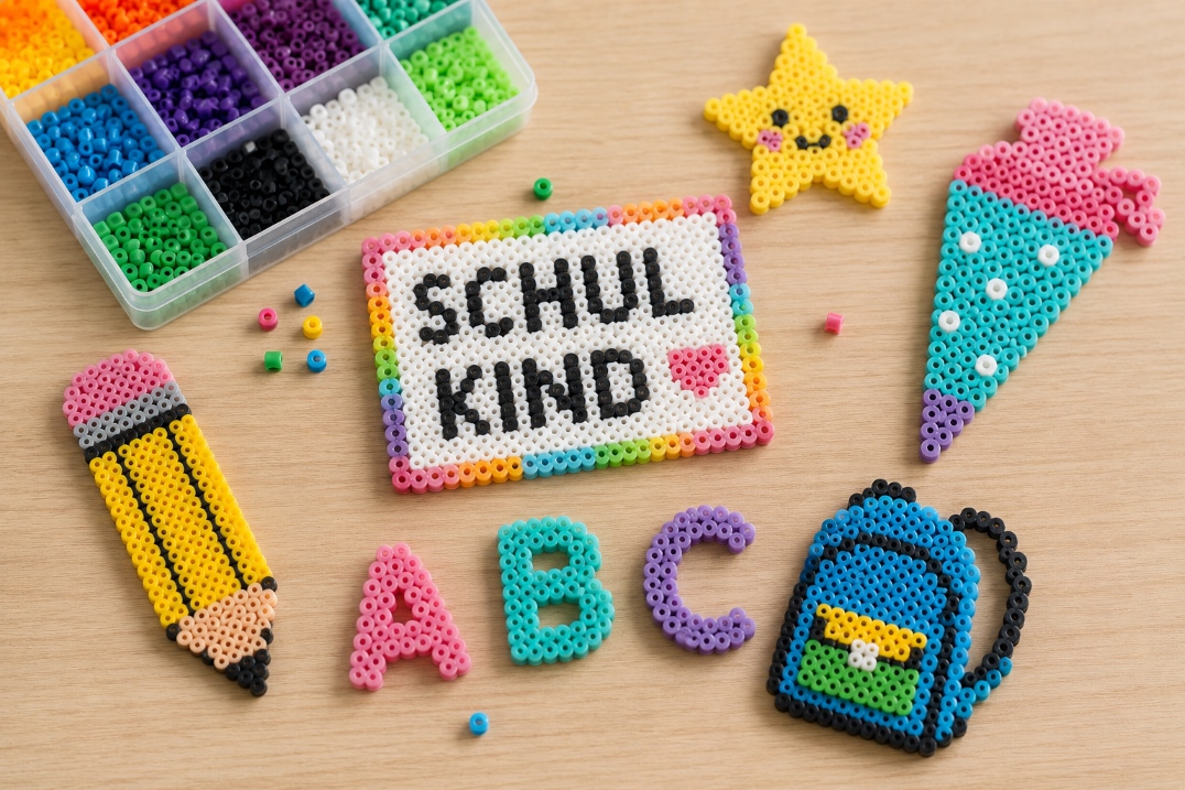 Basteln mit Bügelperlen zum Schulstart