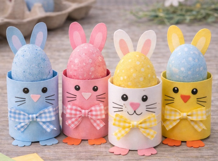 Eierbecher Hasen basteln