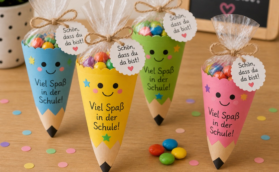 Einschulungs-Gastgeschenke basteln
