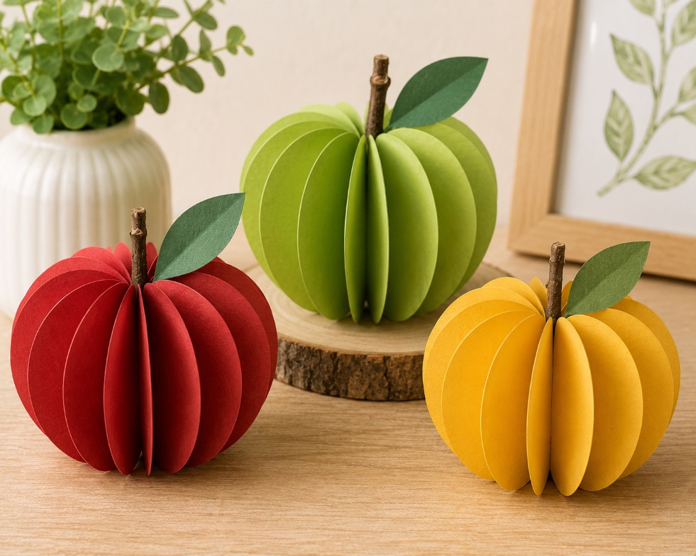 Papieräpfel als Deko basteln
