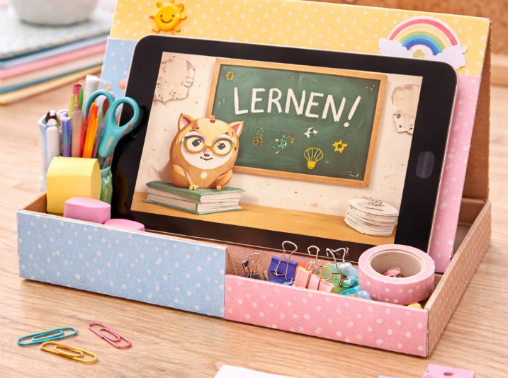 DIY Tablet- oder Buchständer aus Karton