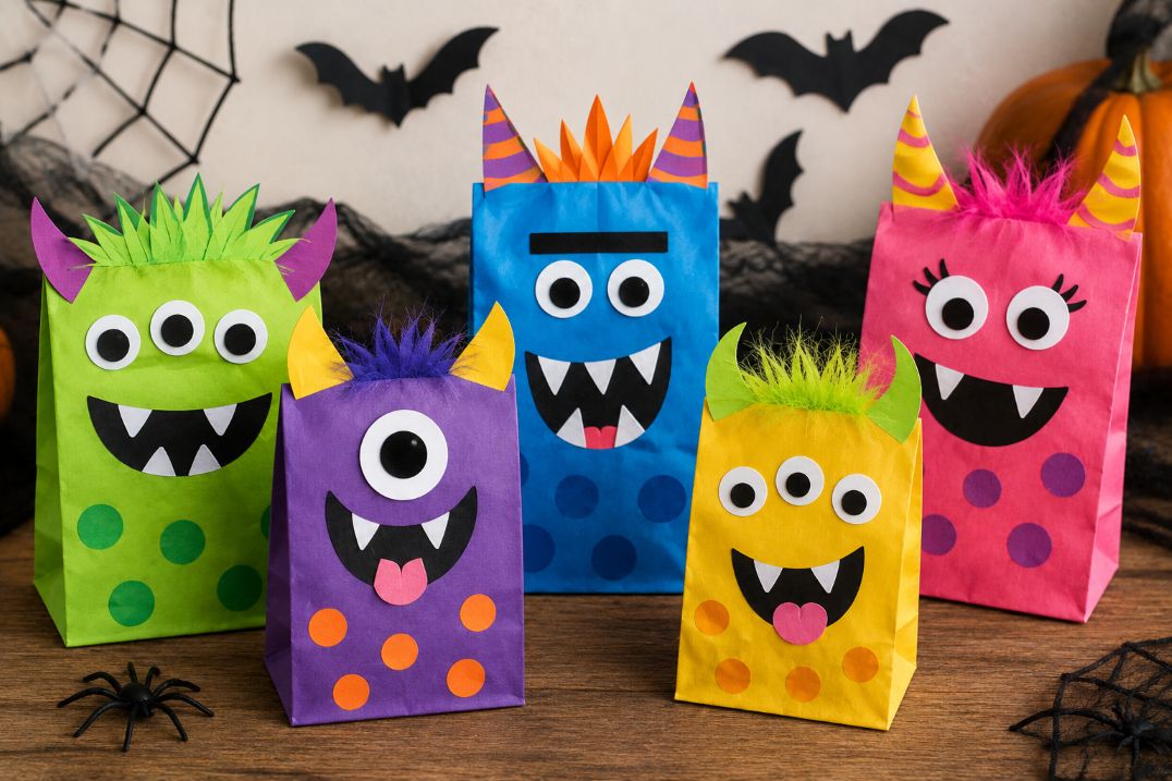 Monster aus Papiertüten basteln
