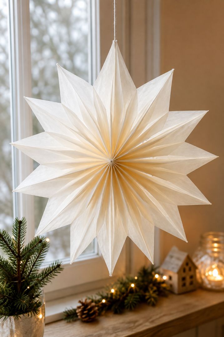 Weihnachtssterne aus Butterbrottüten basteln